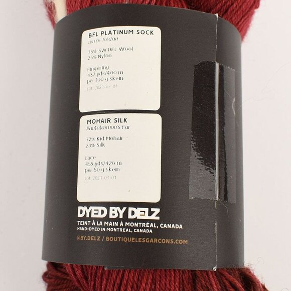 Dyed by Delz BFL Platinum Sock Mohair Silk Lyras Jordan Pantalaimons Fur - Picture 3 of 3